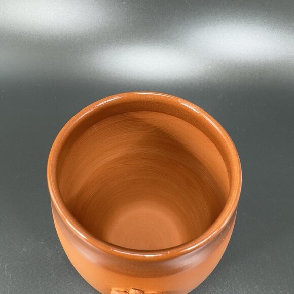 B Taylor Hand Made RedWare Tumbler Glasses Cups Signed With Grapes Leafs Set 2 - Picture 8 of 15